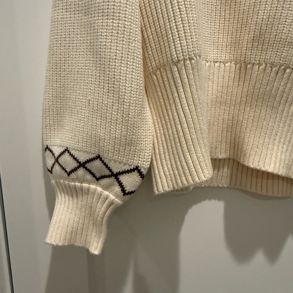 Varley Cream and Brown Turtleneck Sweater - Picture 9 of 16